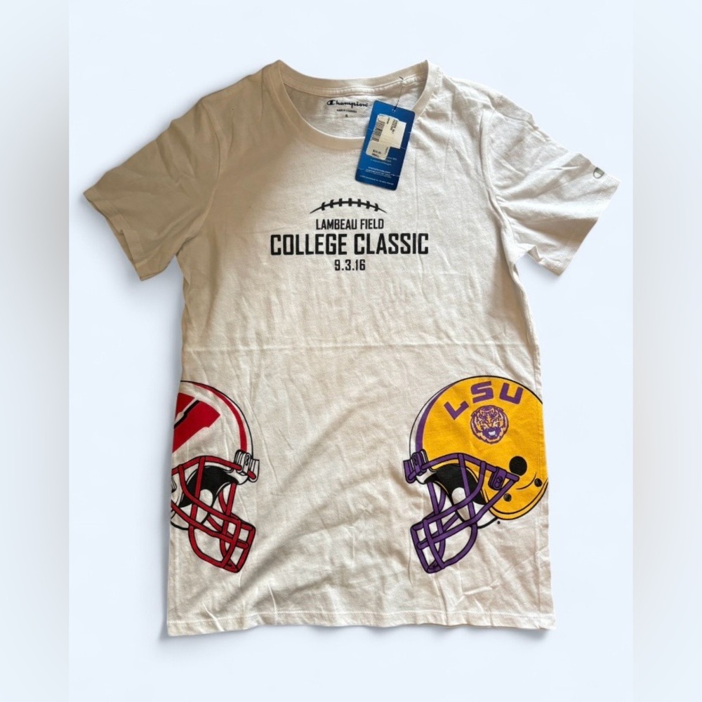 Champion Lambeau Field College Classic LSU vs Wisconsin Tee - NWT - Size Small - Picture 2 of 7